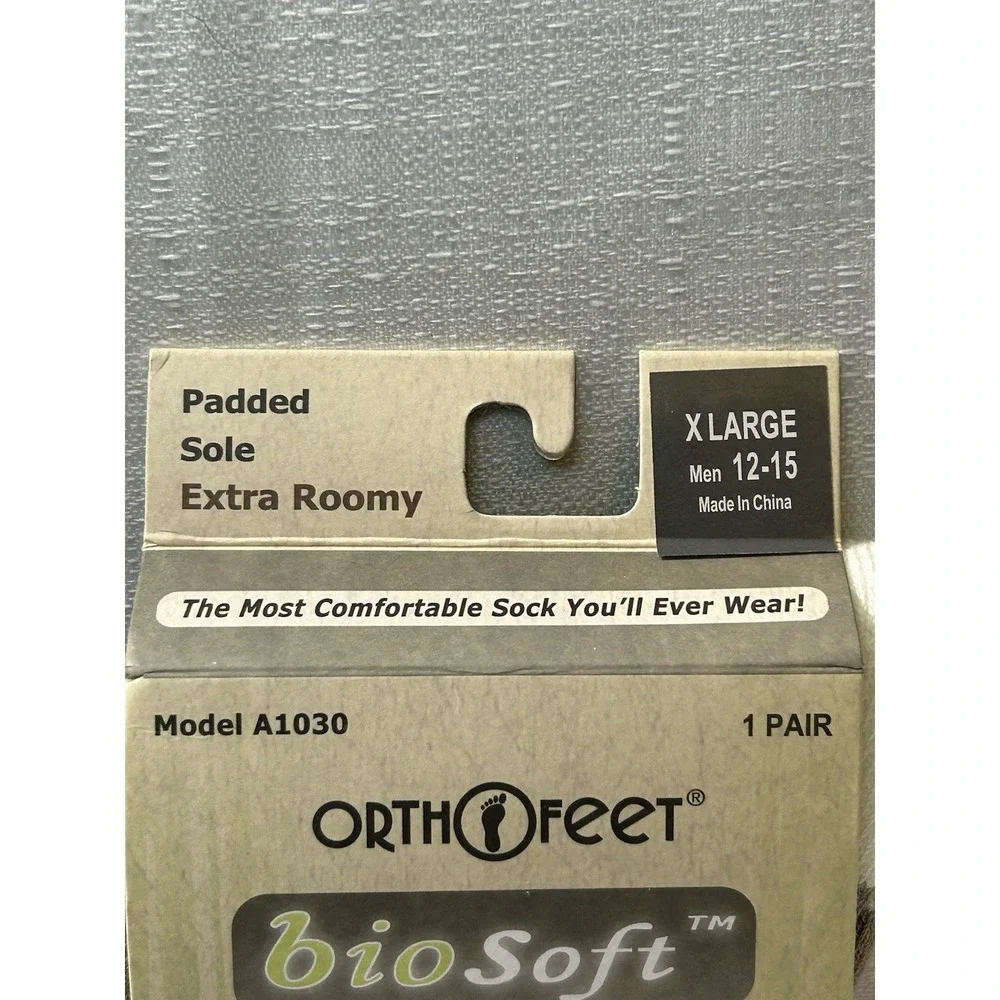 Orthofeet Biosoft Diabetic Socks Sz XL 12-15 Bamboo Fibers DryPlex Technology‎